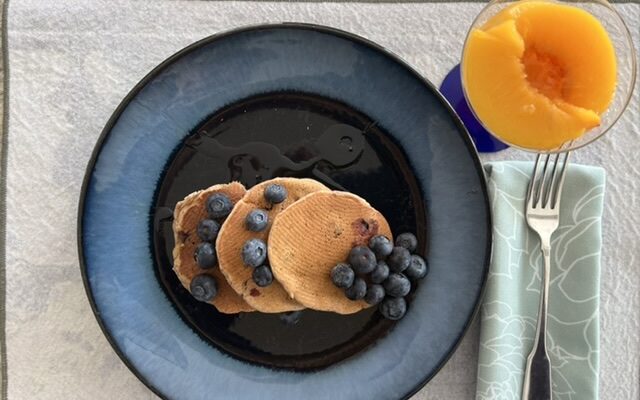 Vegan Banana Blueberry Pancakes